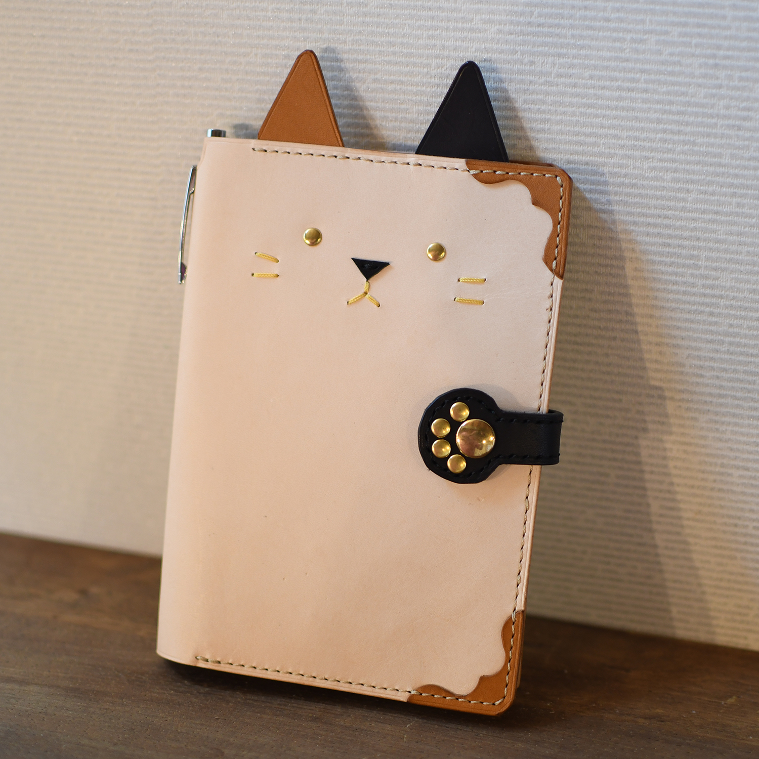 お薬手帳ネコグッズレザーケースサニーワン