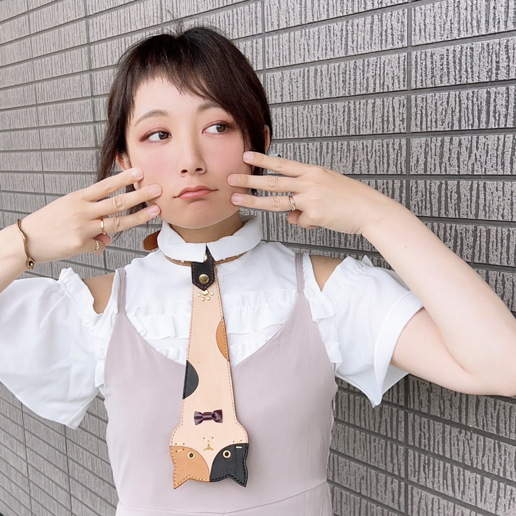 ネクタイレザーネコ黒猫模様サニーワン