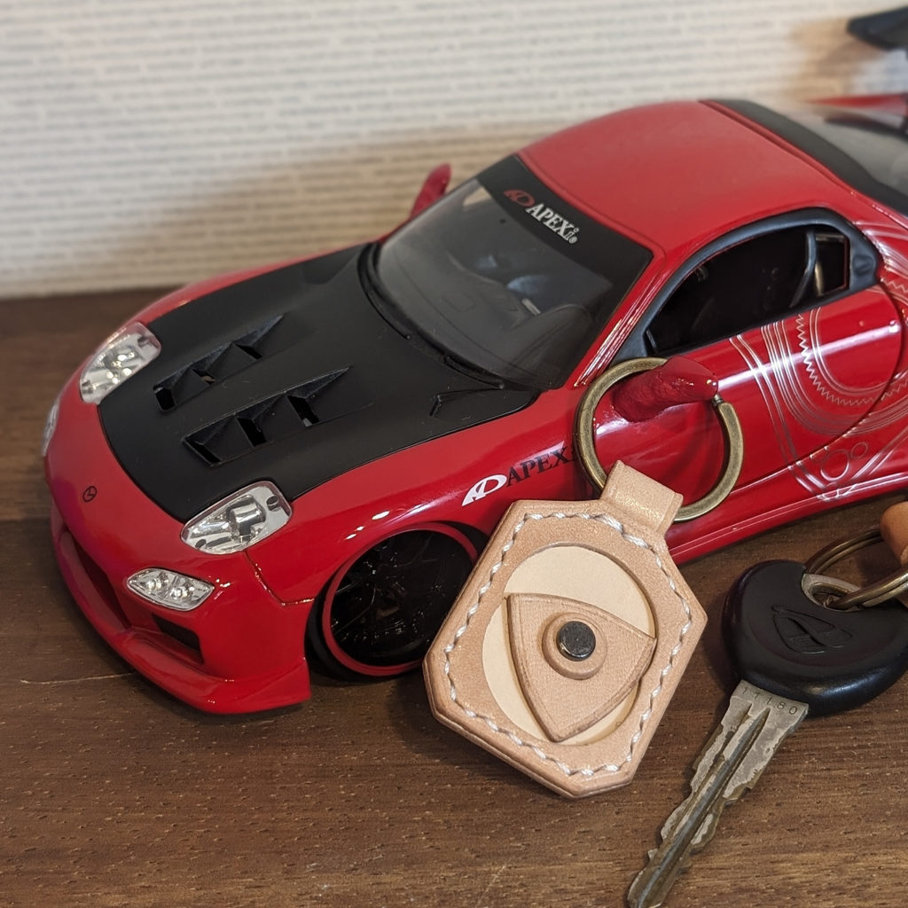 rx7fd3sロータリーエンジンレザーキーホルダーサニーワン