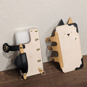 ネコ柄iPhoneケースレザーサニーワン